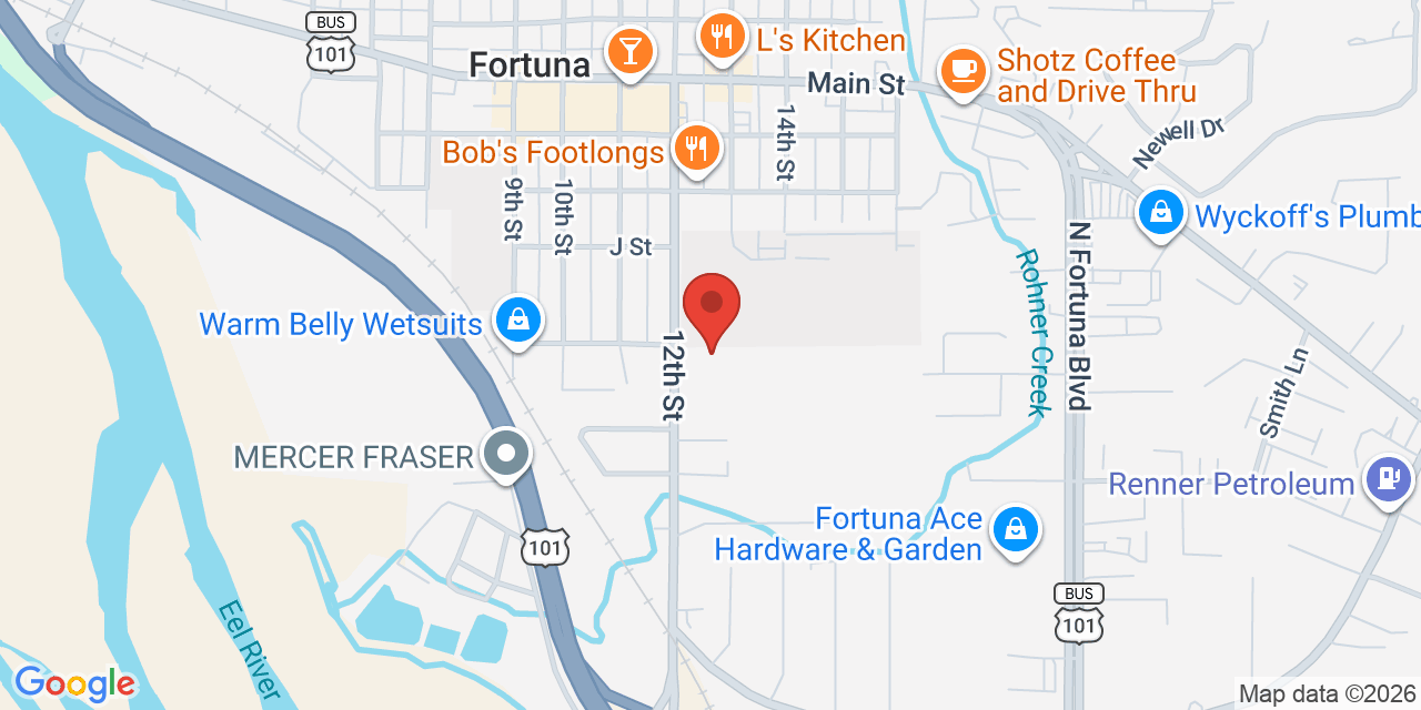 Map of 379 12th Street, Fortuna High School, Fortuna, CA