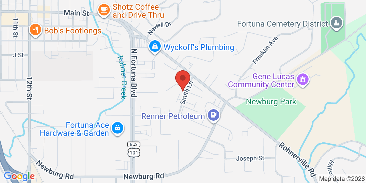Map of 3038 Smith Lane, Fortuna, CA