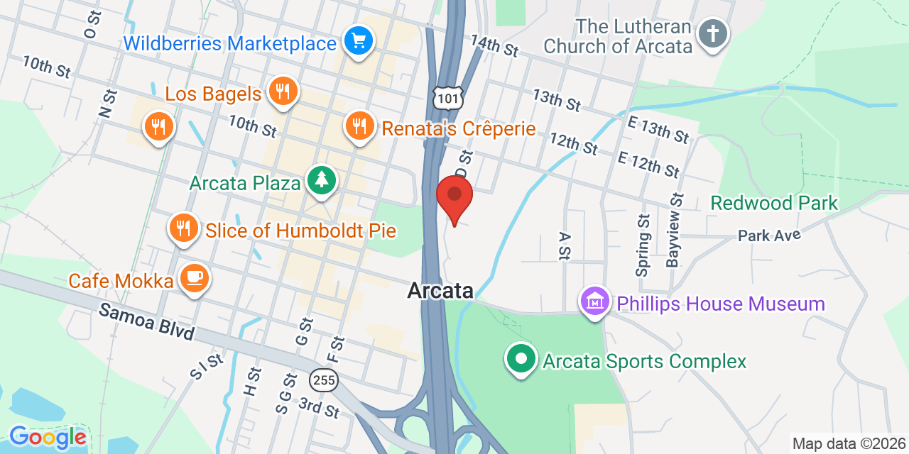 Map of 890 D Street, Arcata, CA